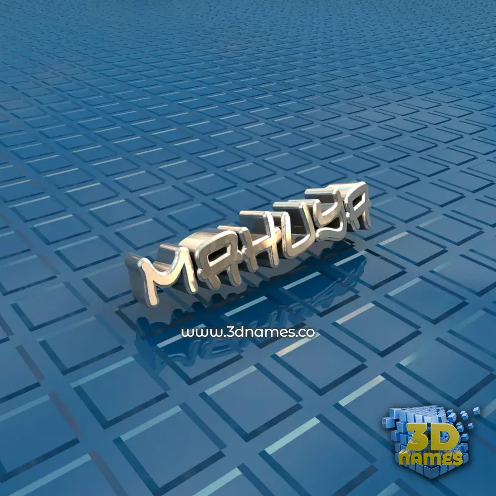 mahuya in Blue Bling style - 3D name wallpaper
