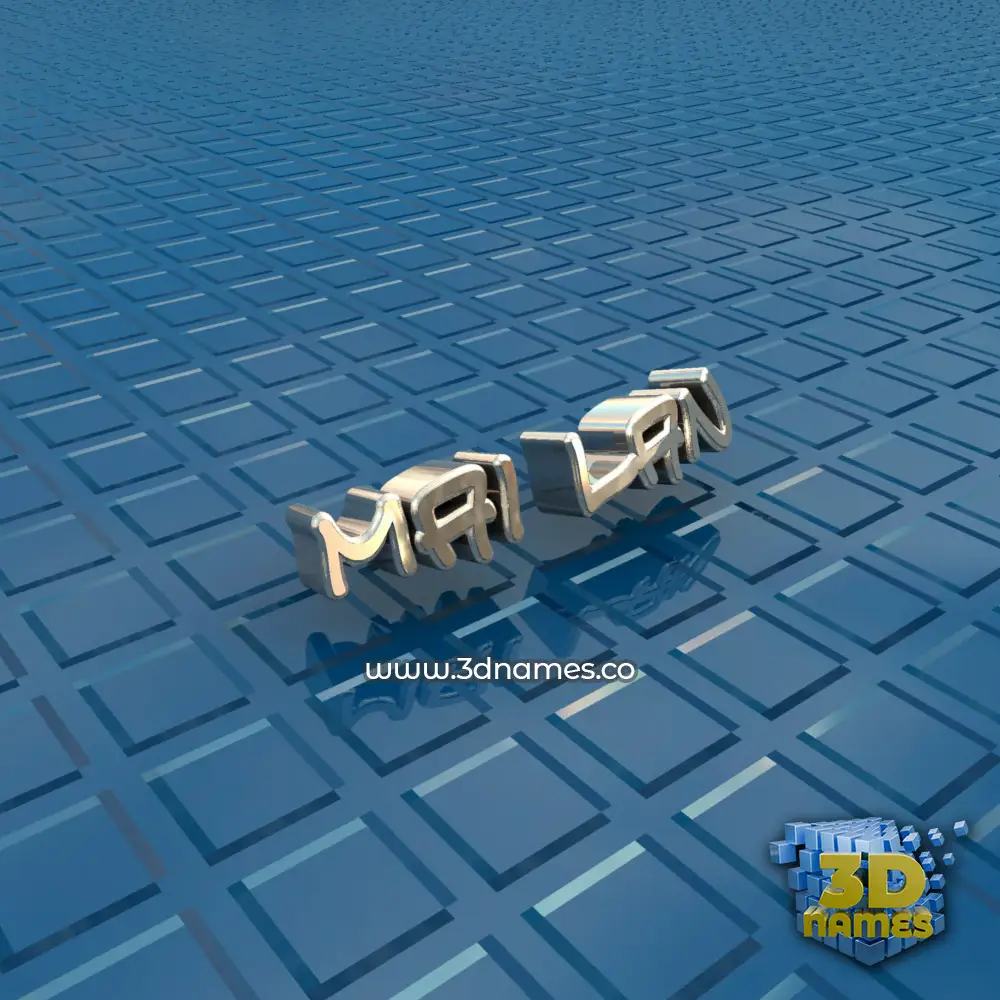 mai lan in Blue Bling style - 3D name wallpaper