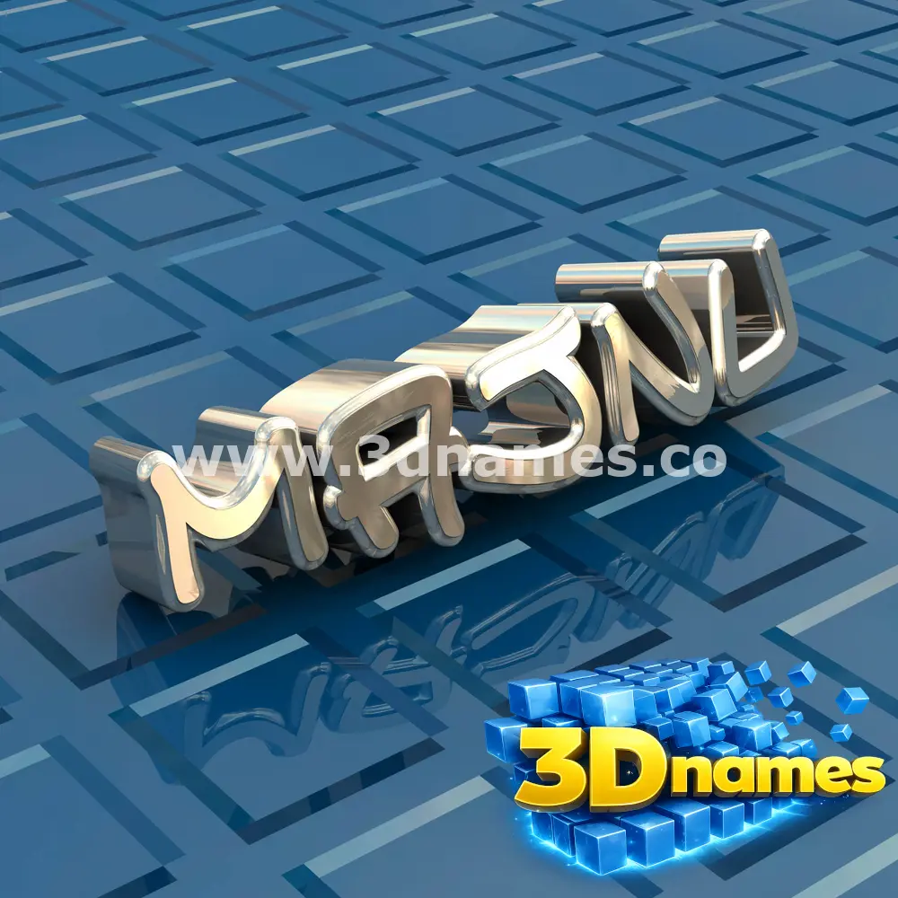 majnu in Blue Bling style - 3D name wallpaper