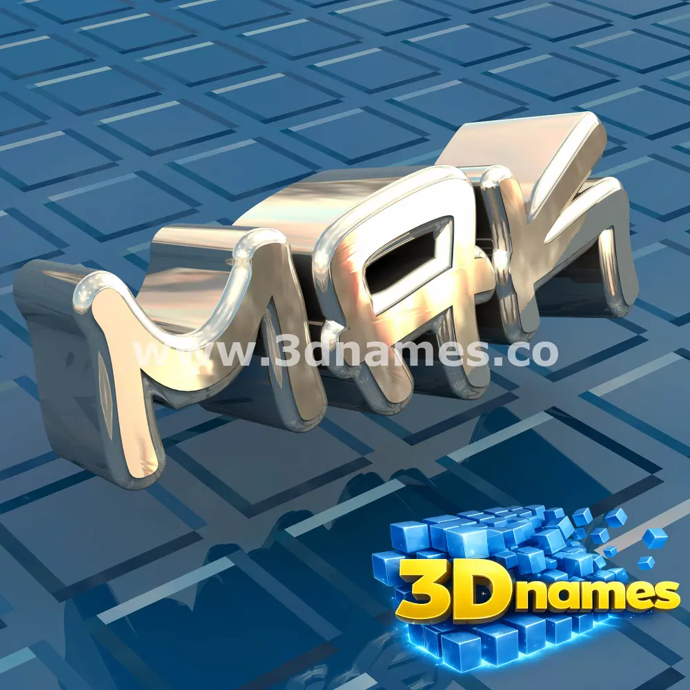mak in Blue Bling style - 3D name wallpaper