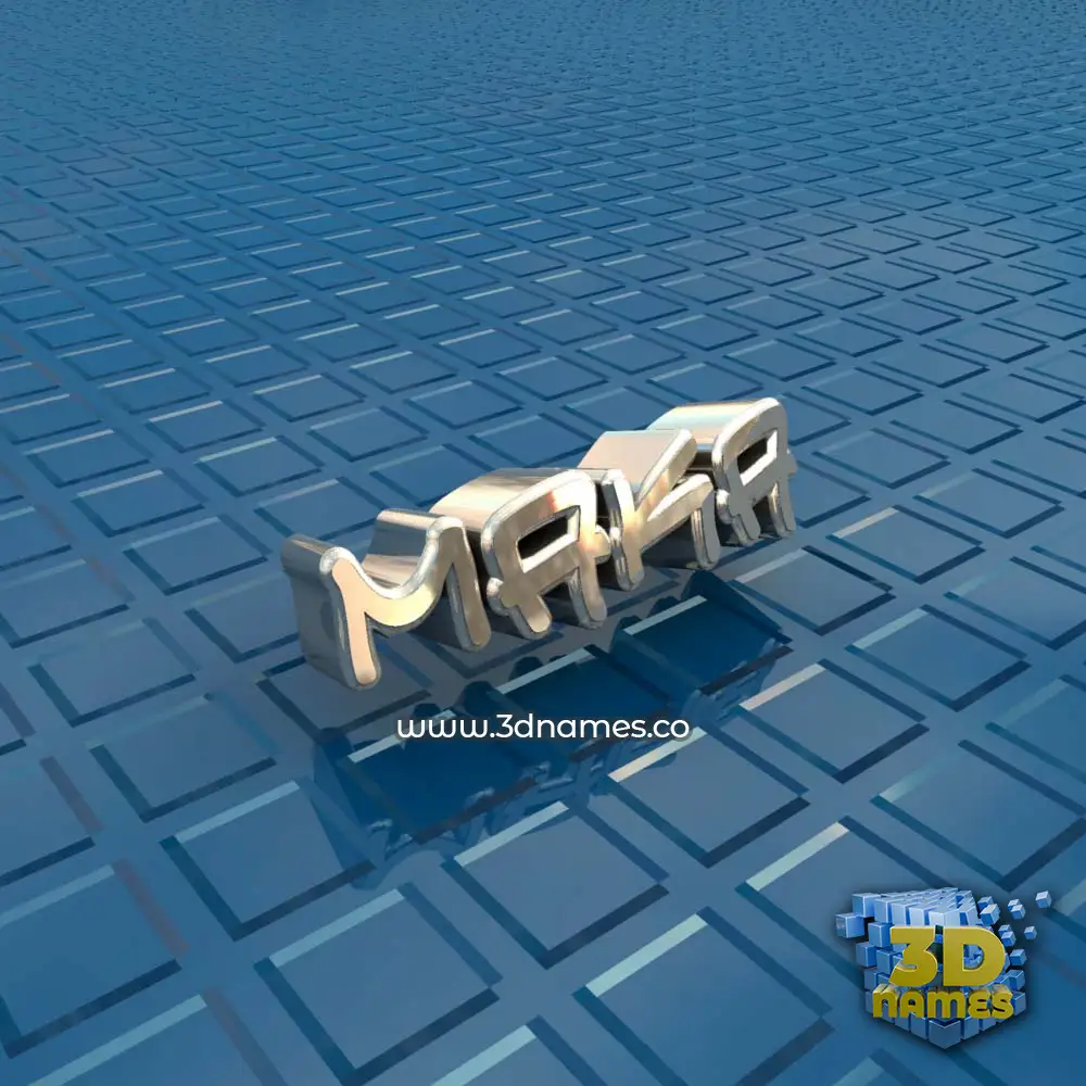 maka in Blue Bling style - 3D name wallpaper
