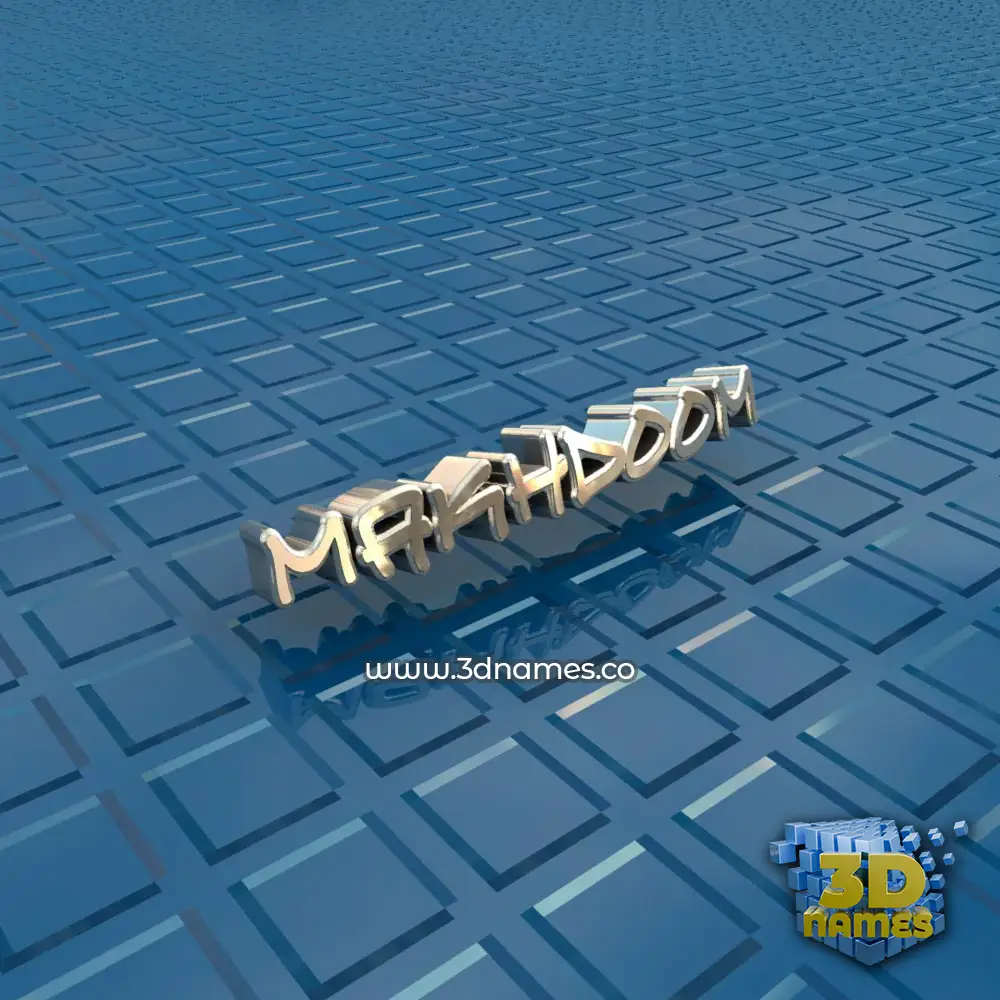 makhdoom in Blue Bling style - 3D name wallpaper
