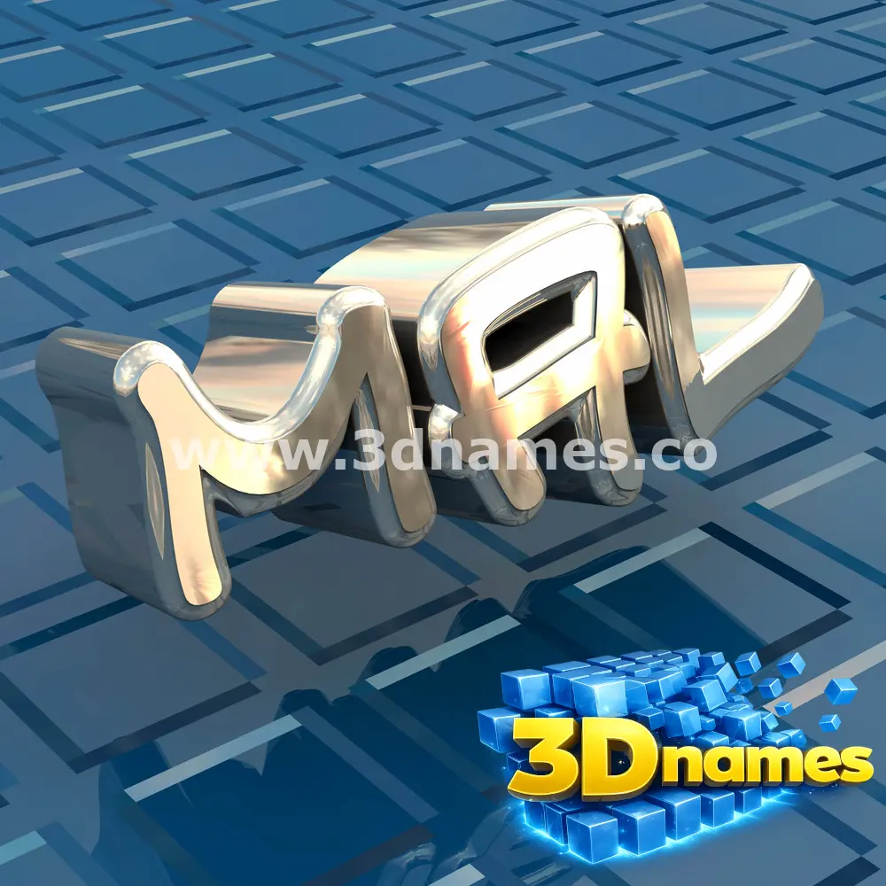 mal in Blue Bling style - 3D name wallpaper