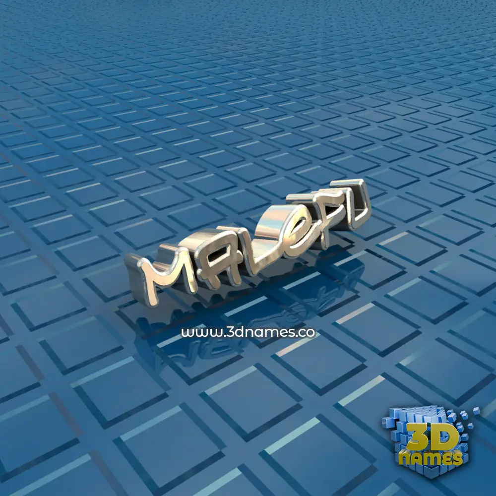 malefu in Blue Bling style - 3D name wallpaper