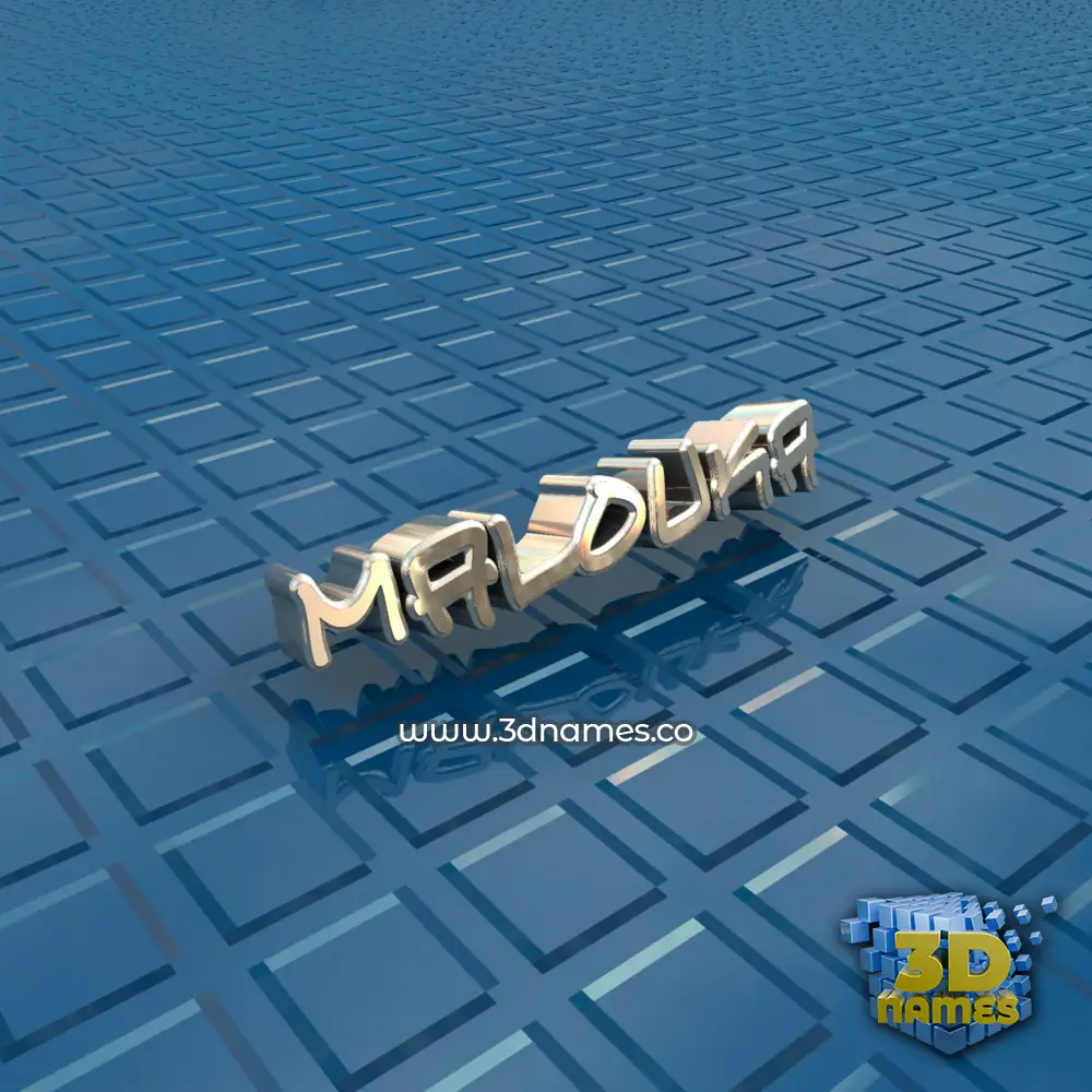 malouka in Blue Bling style - 3D name wallpaper