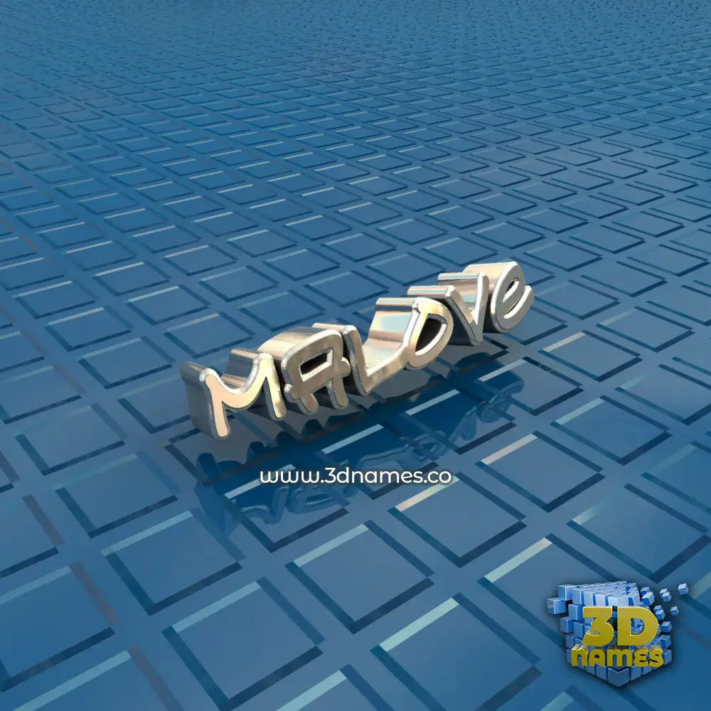 malove in Blue Bling style - 3D name wallpaper