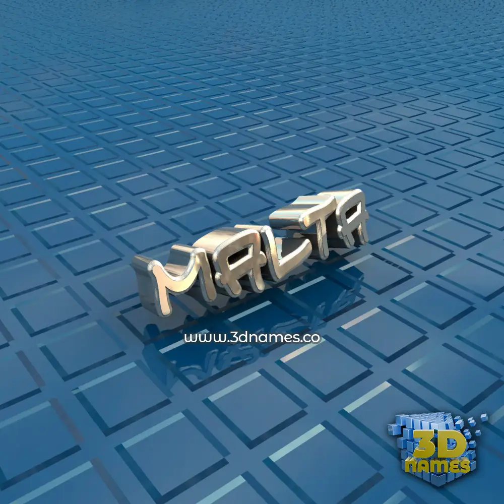 malta in Blue Bling style - 3D name wallpaper