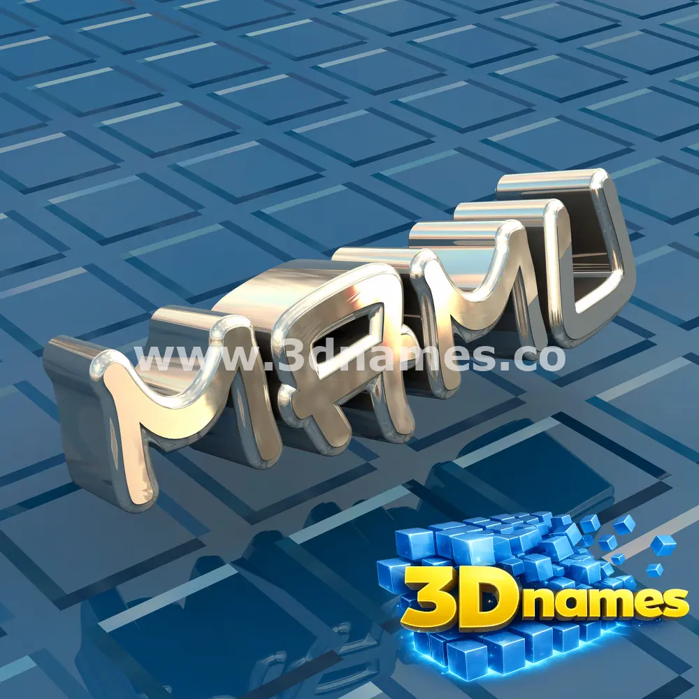 mamu in Blue Bling style - 3D name wallpaper