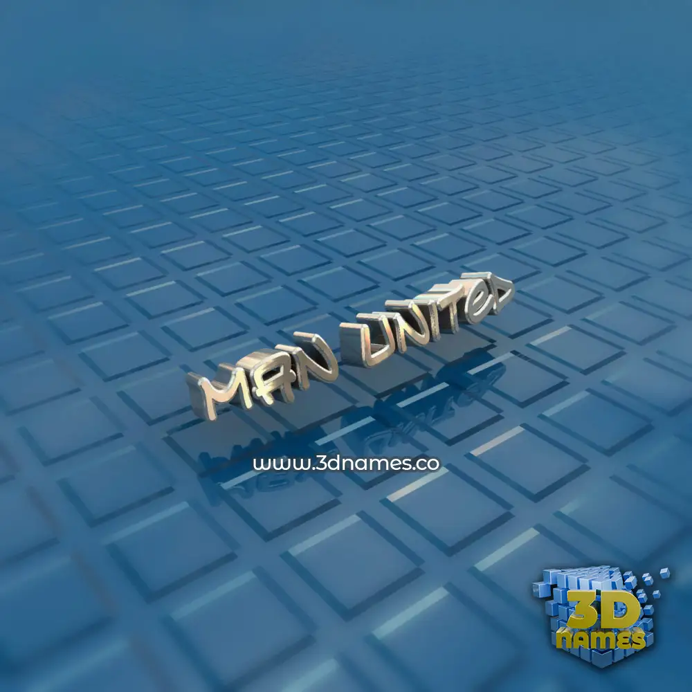 man united in Blue Bling style - 3D name wallpaper