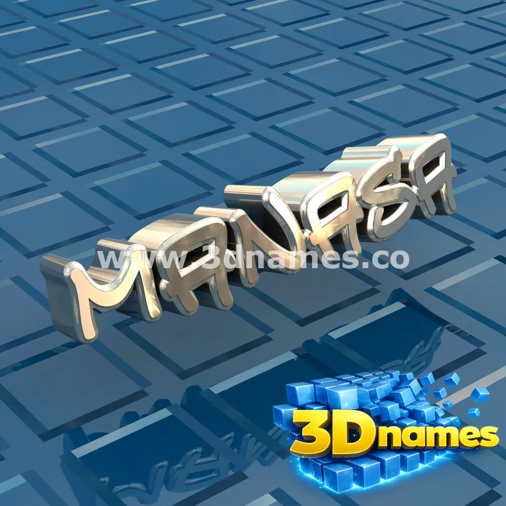 manasa in Blue Bling style - 3D name wallpaper