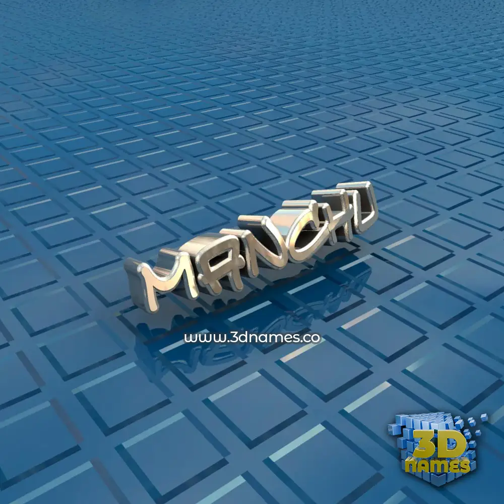 manchu in Blue Bling style - 3D name wallpaper