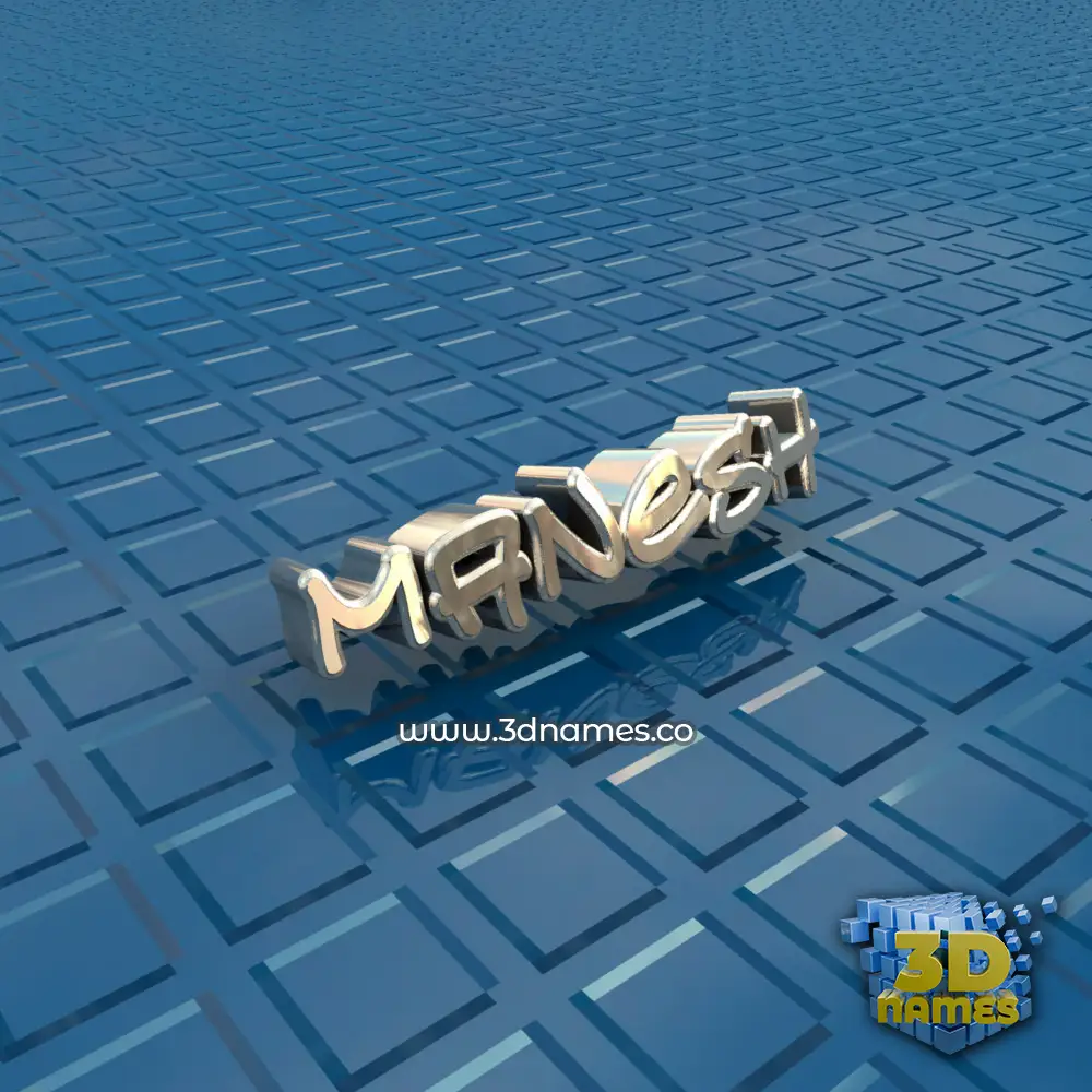 manesh in Blue Bling style - 3D name wallpaper