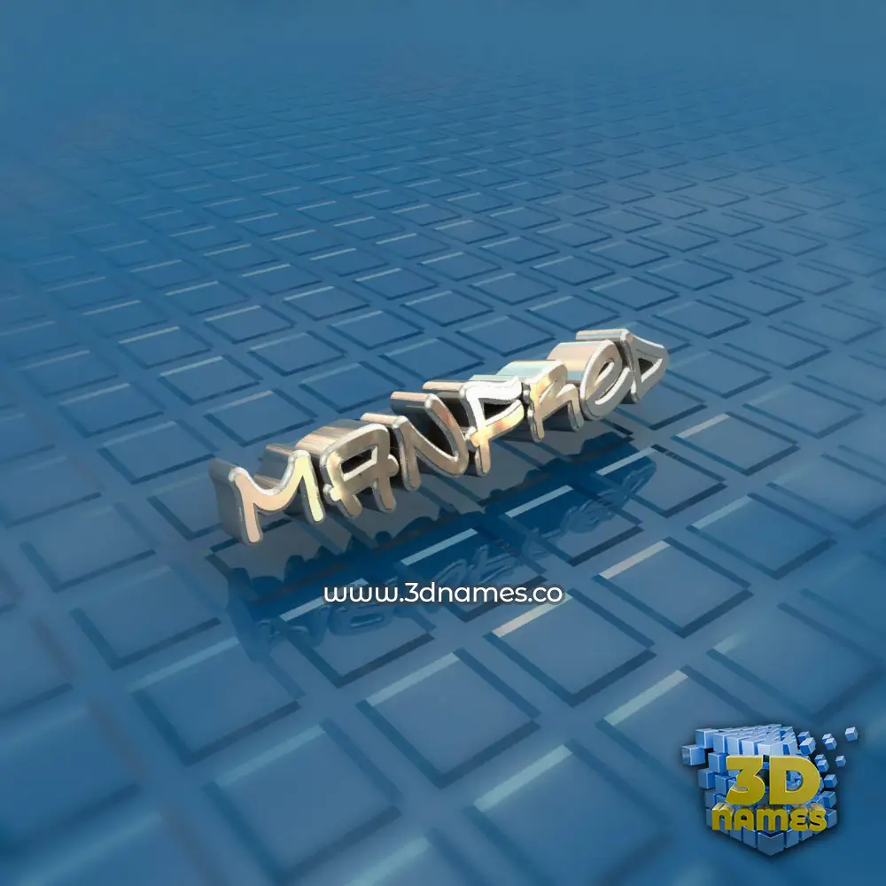 manfred in Blue Bling style - 3D name wallpaper