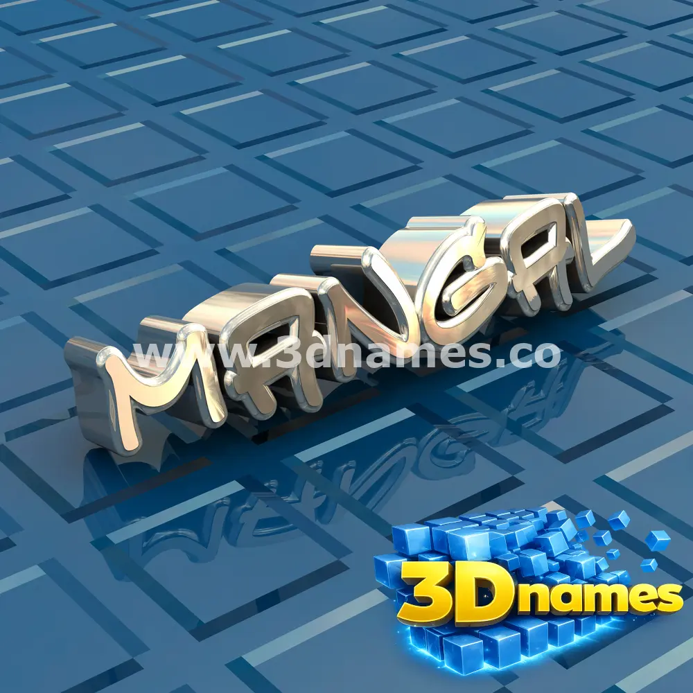 mangal in Blue Bling style - 3D name wallpaper