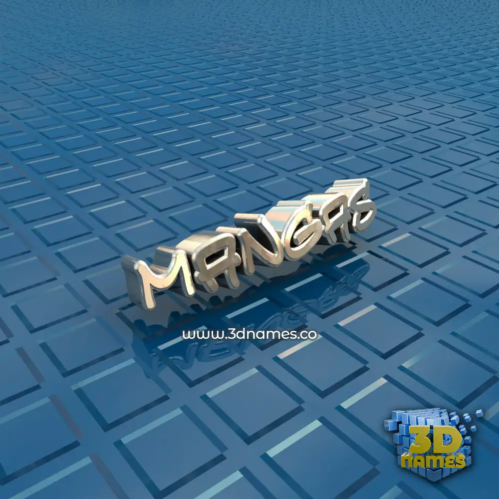 mangas in Blue Bling style - 3D name wallpaper