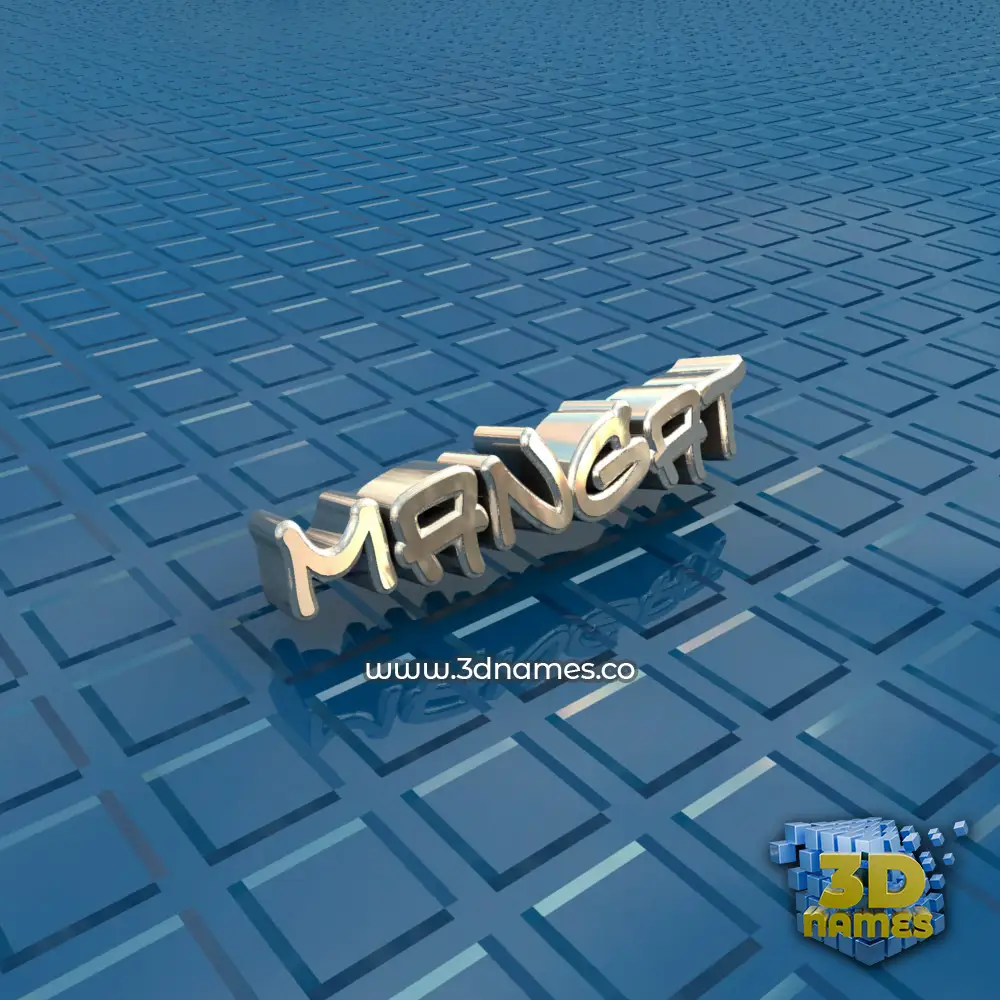 mangat in Blue Bling style - 3D name wallpaper