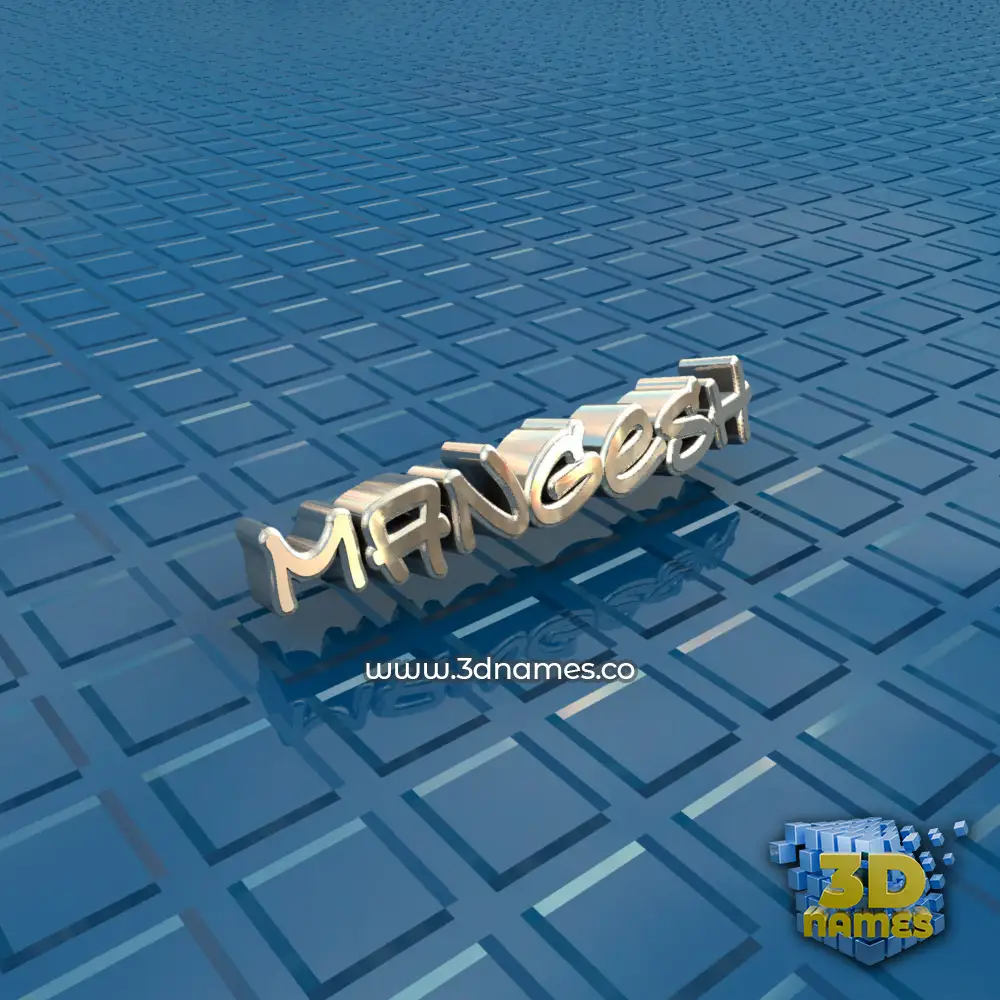 mangesh in Blue Bling style - 3D name wallpaper