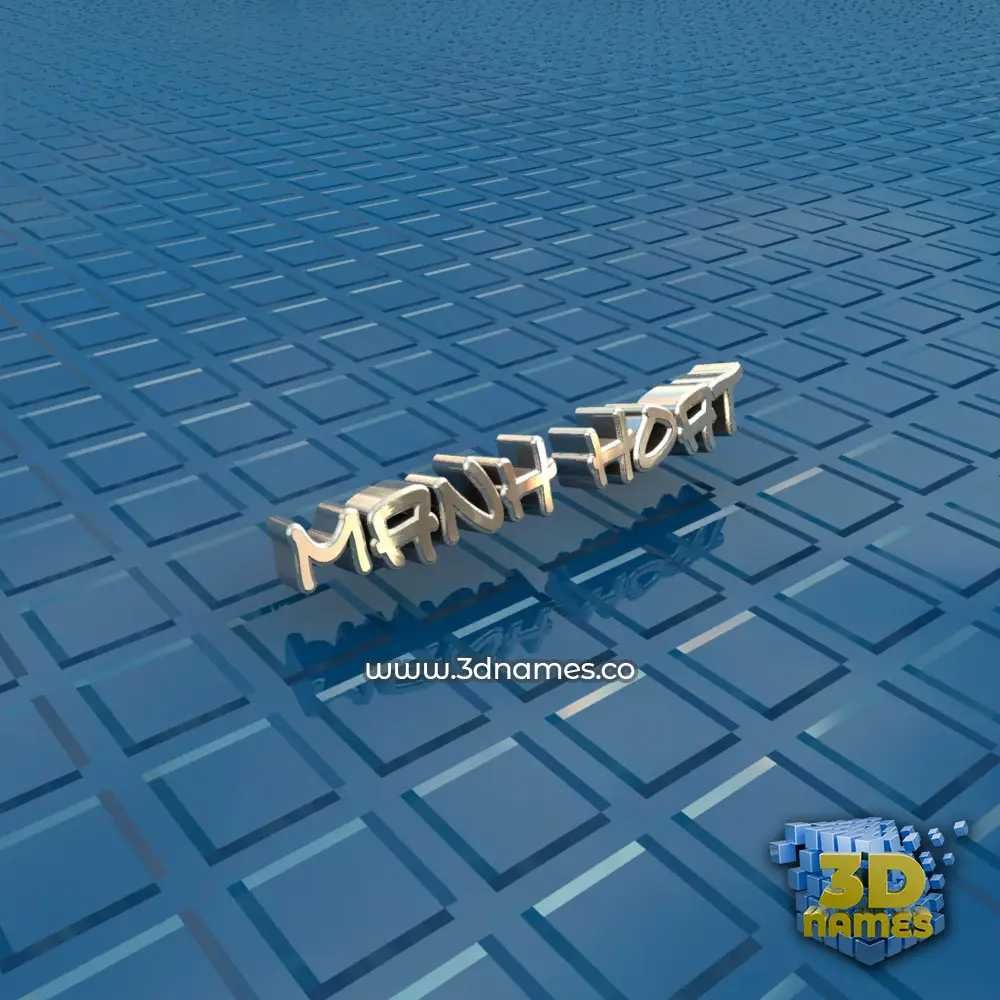 manh hoat in Blue Bling style - 3D name wallpaper