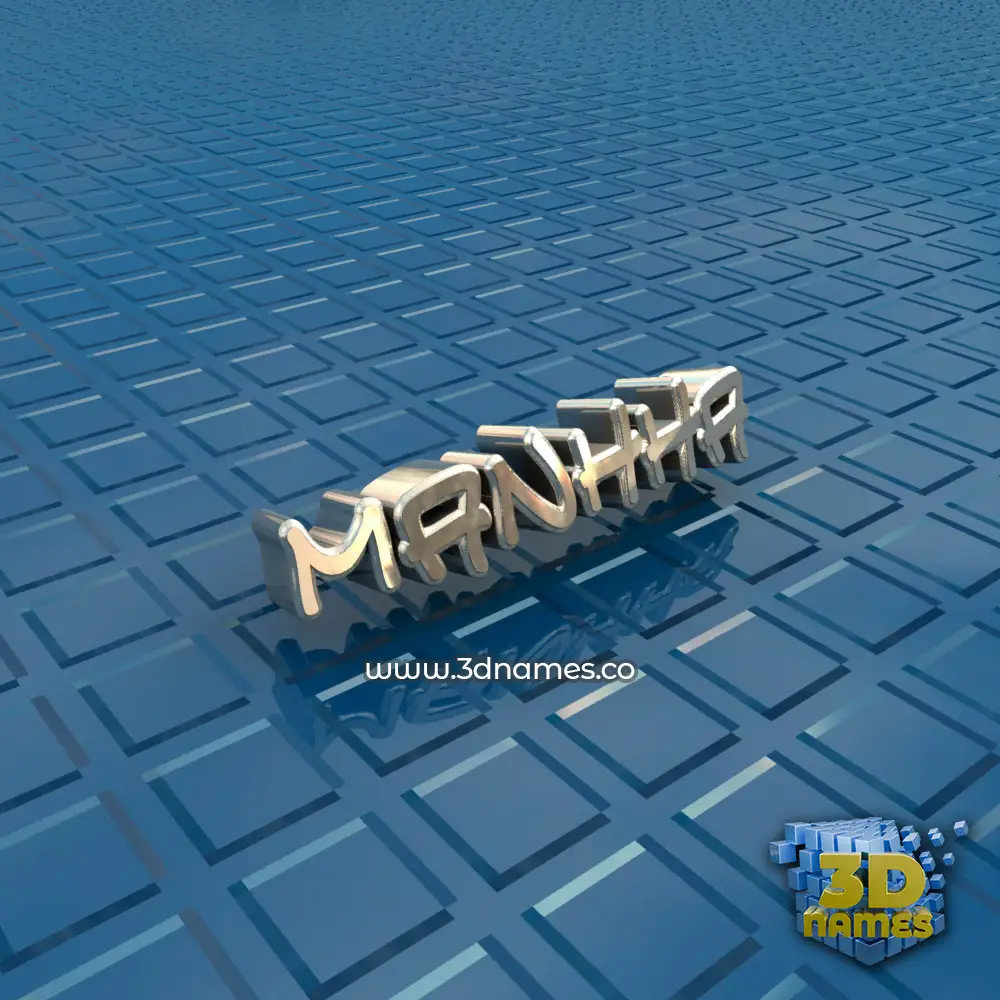 manhha in Blue Bling style - 3D name wallpaper