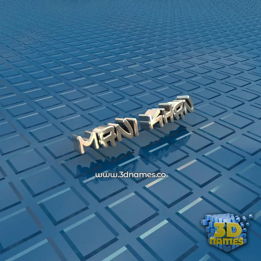 mani khan in Blue Bling style - 3D name wallpaper