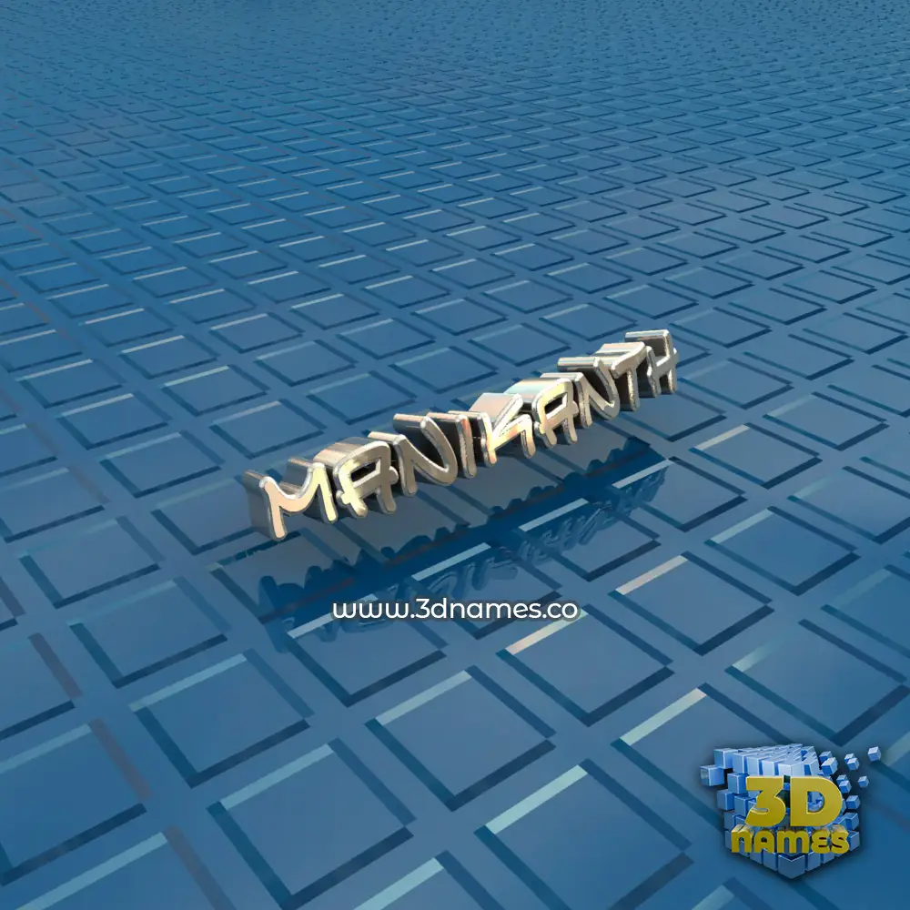 manikanth in Blue Bling style - 3D name wallpaper
