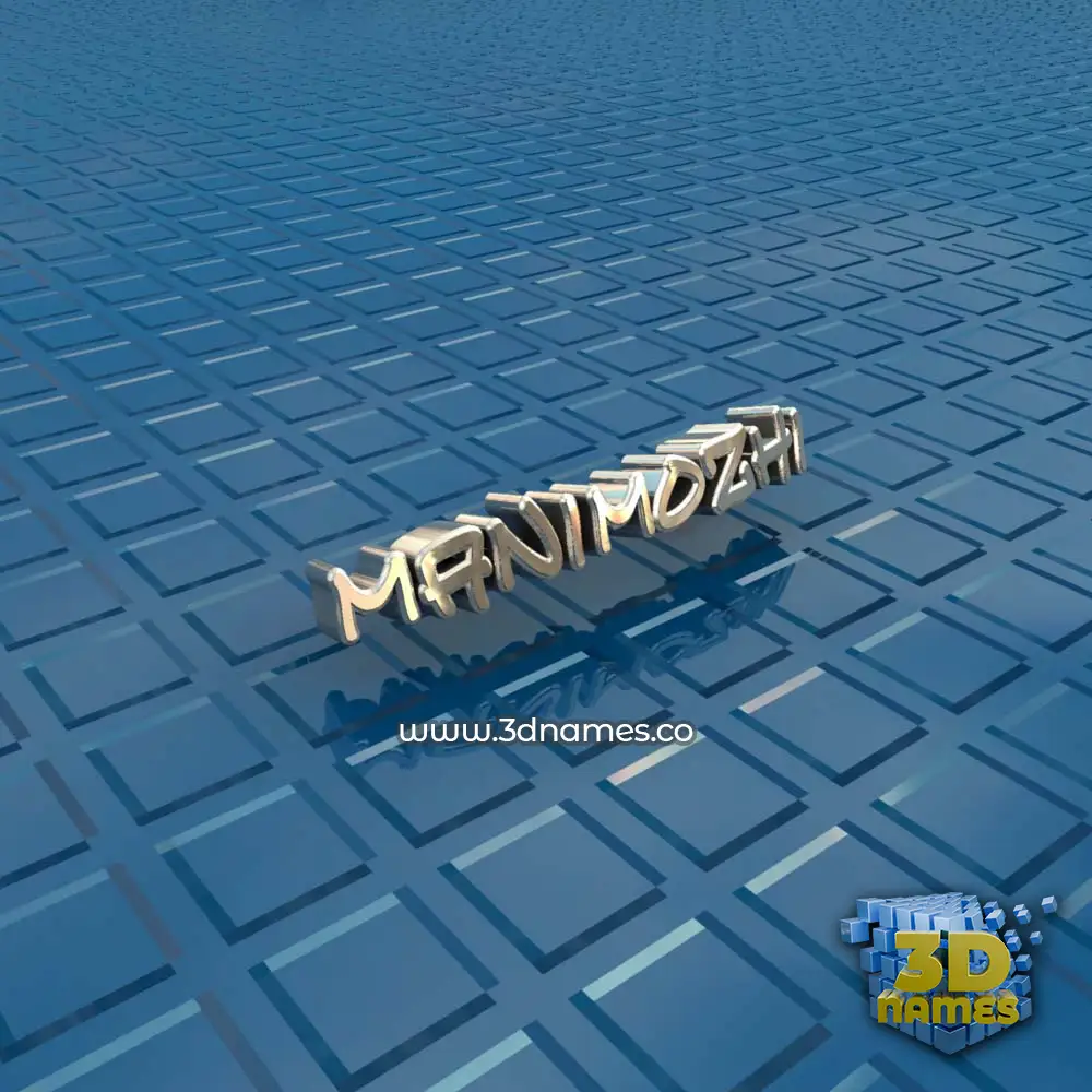 manimozhi in Blue Bling style - 3D name wallpaper