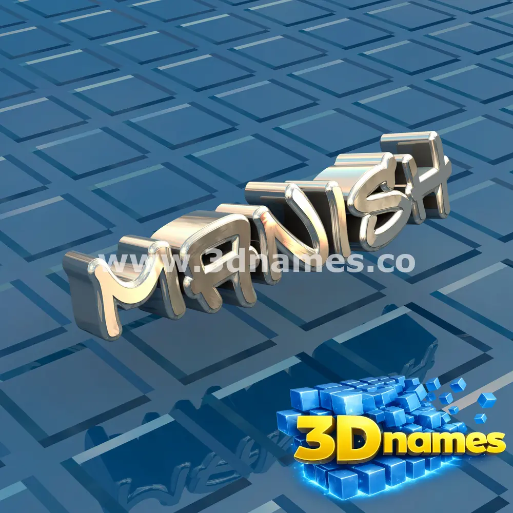manish in Blue Bling style - 3D name wallpaper