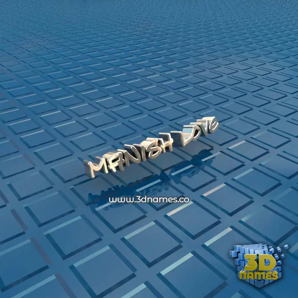 manish love in Blue Bling style - 3D name wallpaper