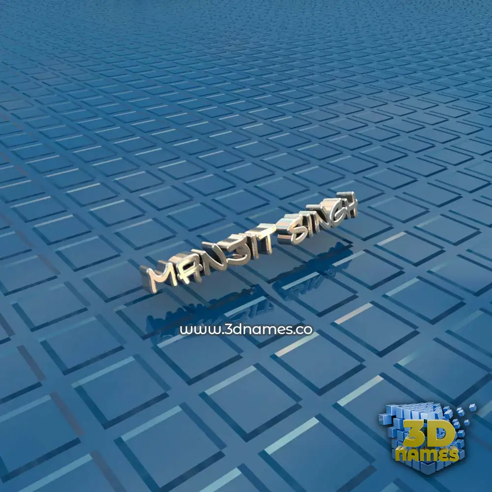 manjit singh in Blue Bling style - 3D name wallpaper