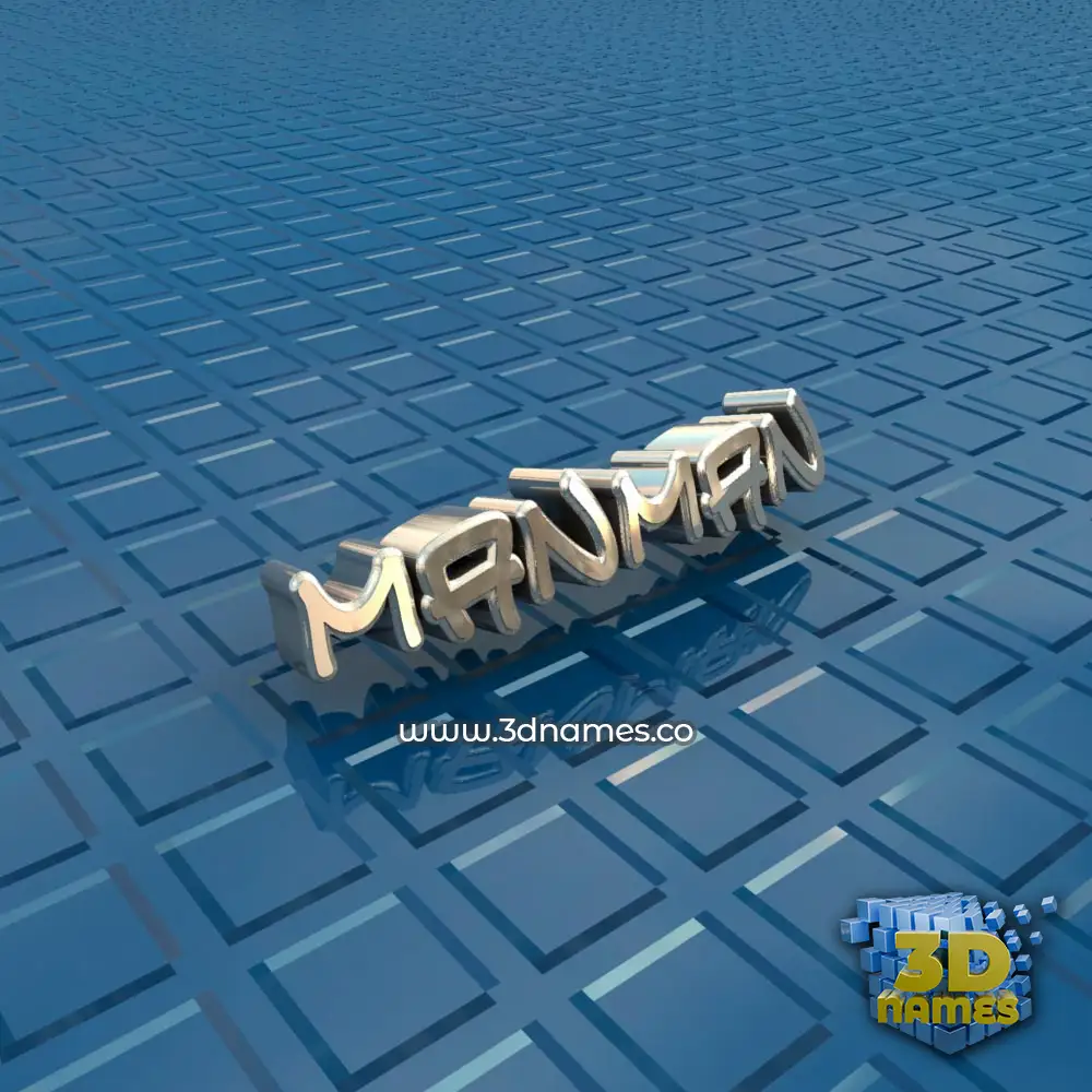 manman in Blue Bling style - 3D name wallpaper