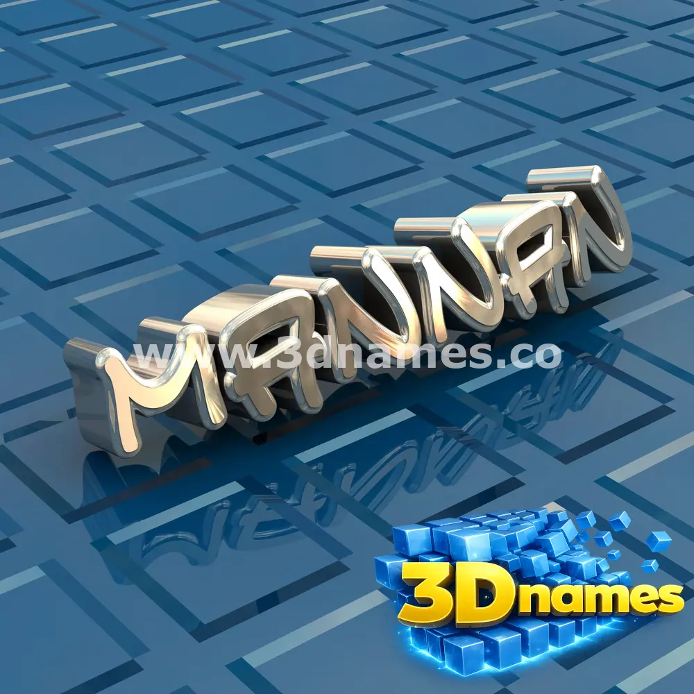 mannan in Blue Bling style - 3D name wallpaper