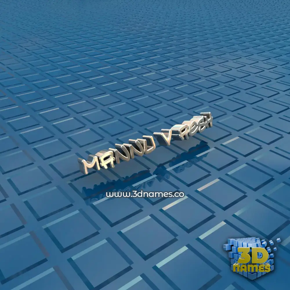 mannu v aesh in Blue Bling style - 3D name wallpaper