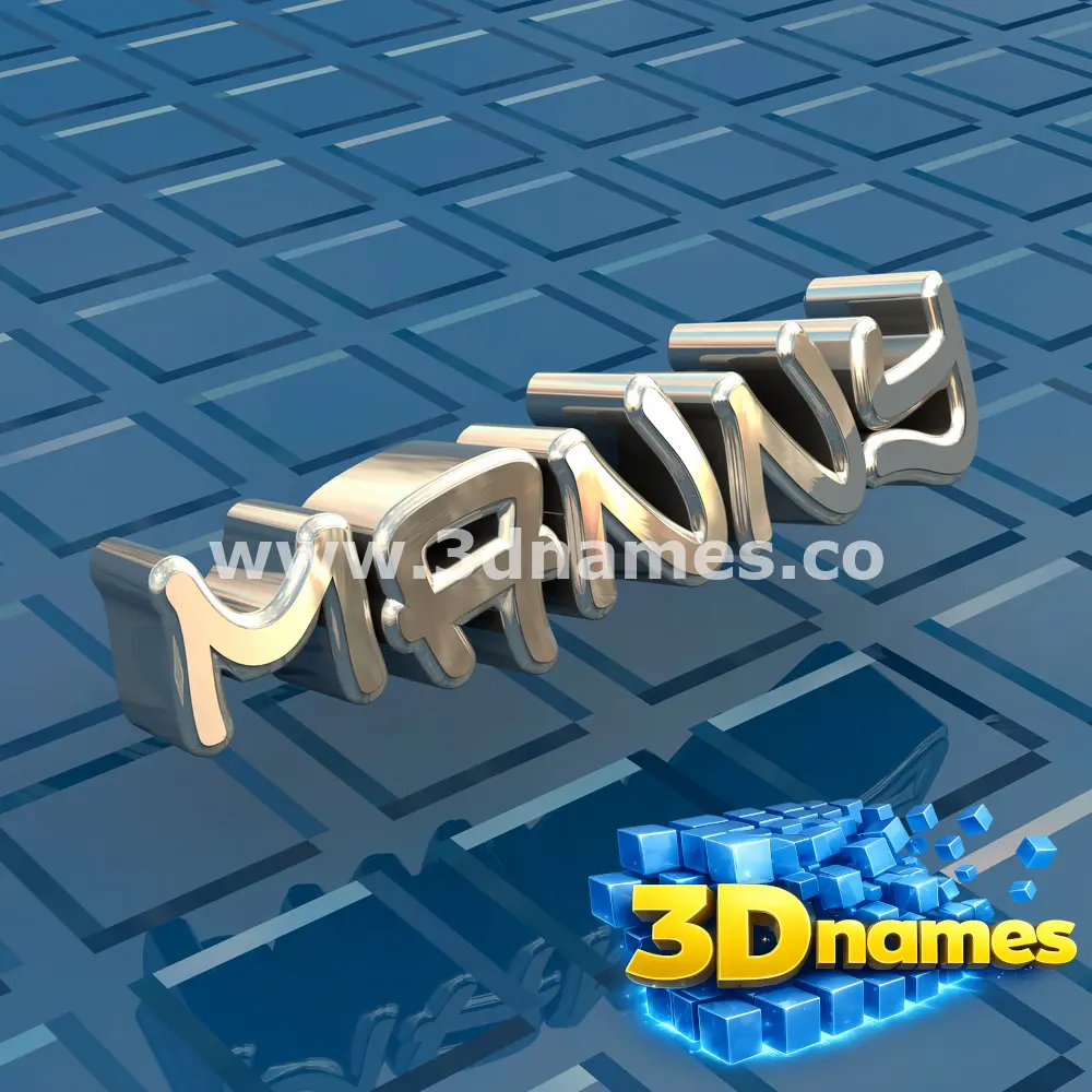 manny in Blue Bling style - 3D name wallpaper
