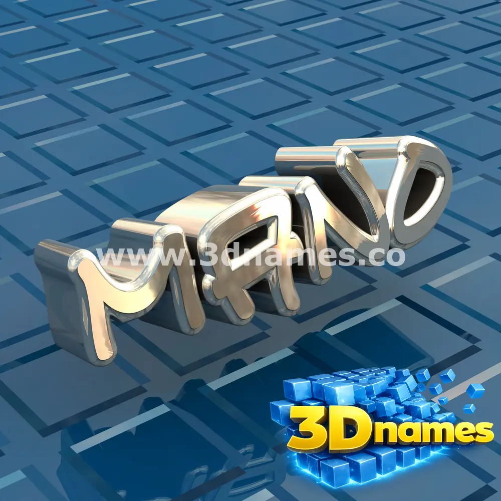 mano in Blue Bling style - 3D name wallpaper