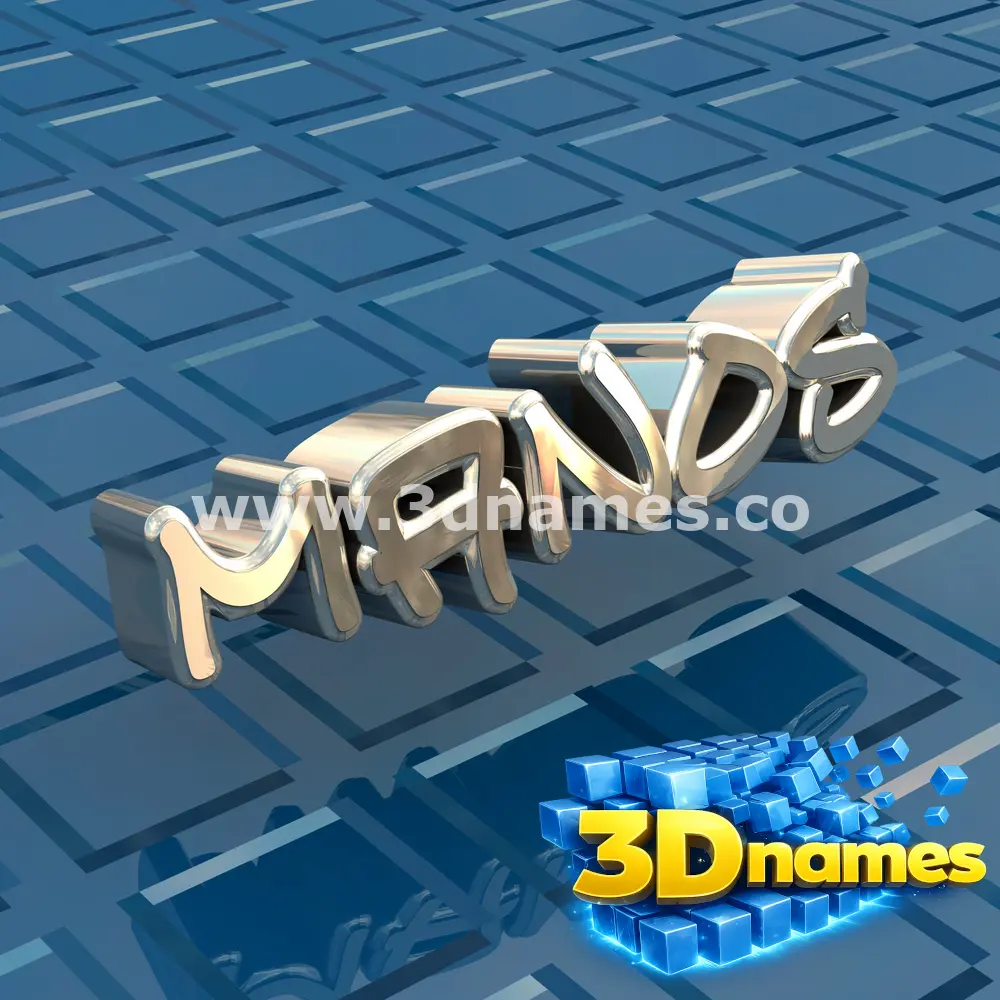 manos in Blue Bling style - 3D name wallpaper