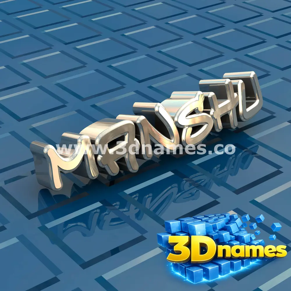 manshu in Blue Bling style - 3D name wallpaper