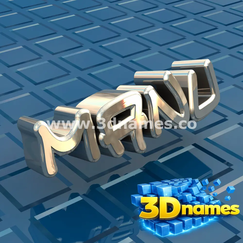 manu in Blue Bling style - 3D name wallpaper