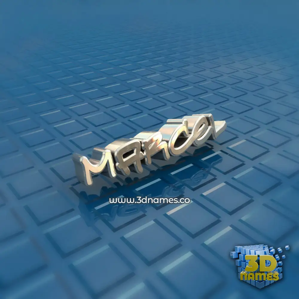 marcel in Blue Bling style - 3D name wallpaper