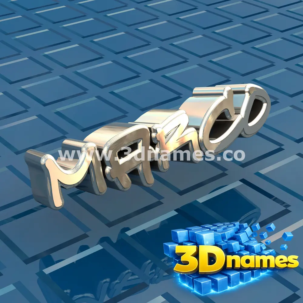 marco in Blue Bling style - 3D name wallpaper