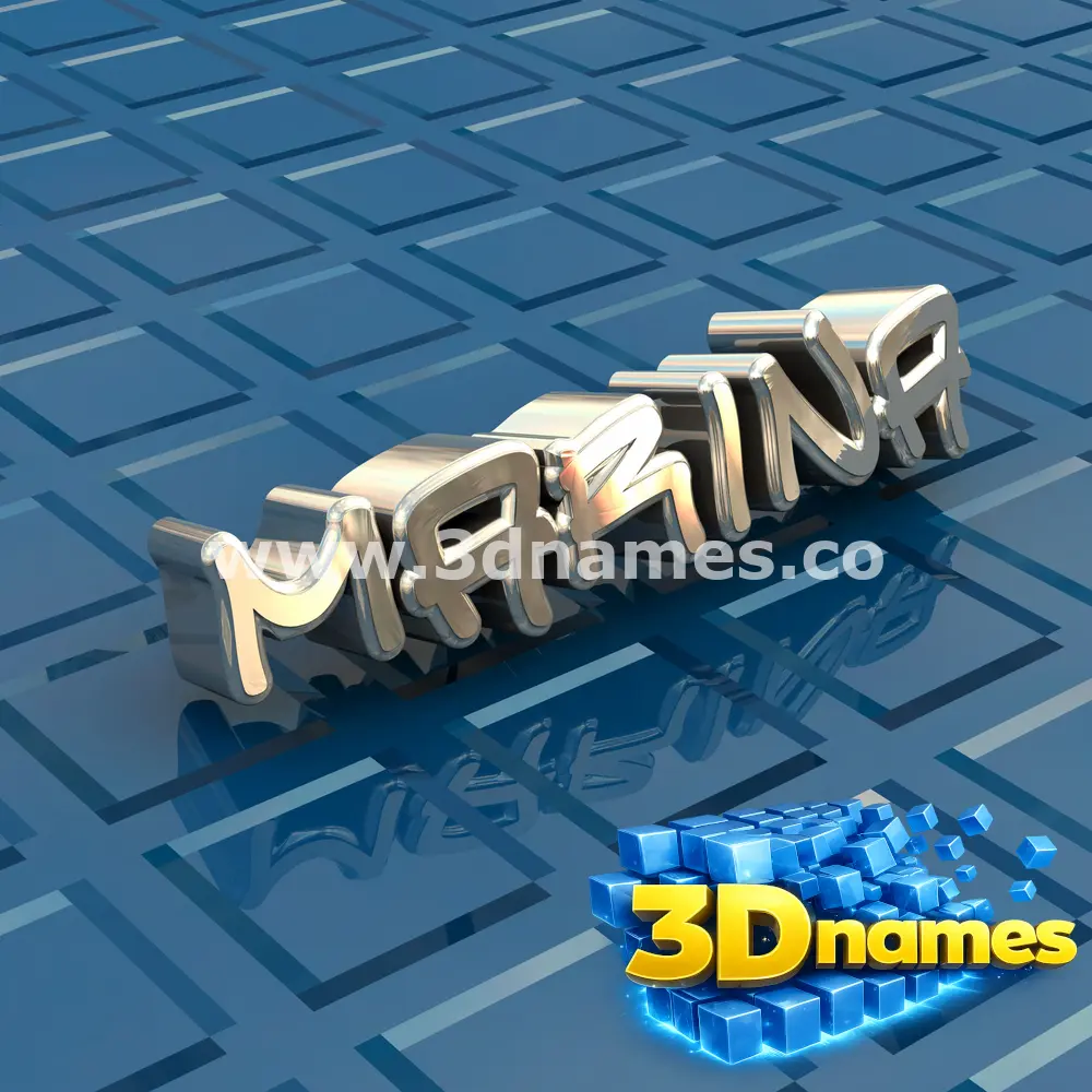 marina in Blue Bling style - 3D name wallpaper