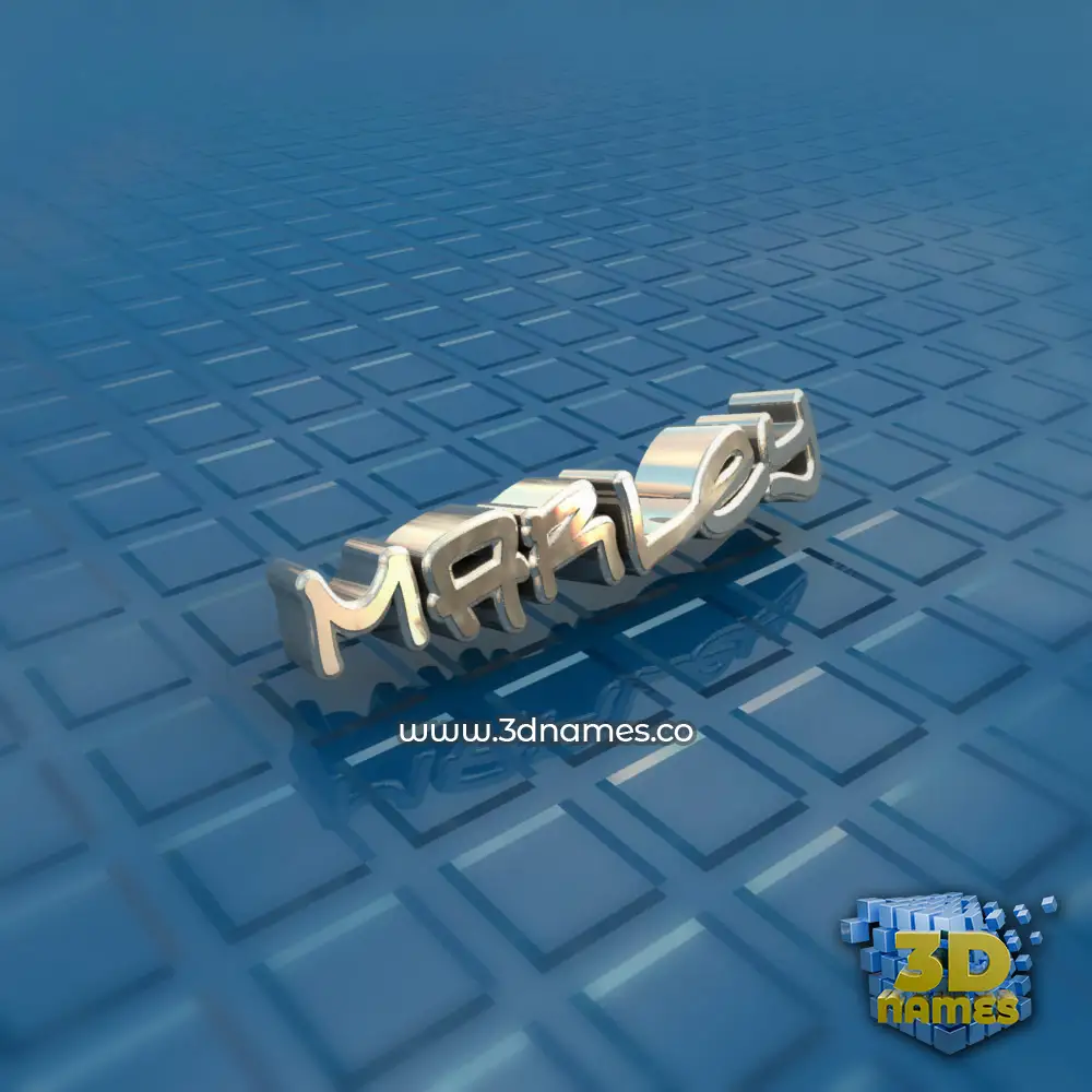 marley in Blue Bling style - 3D name wallpaper