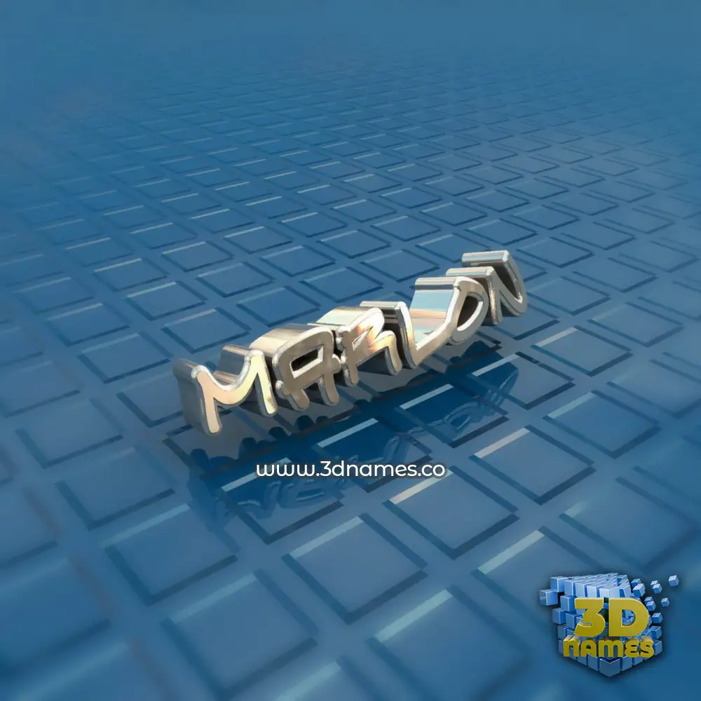 marlon in Blue Bling style - 3D name wallpaper