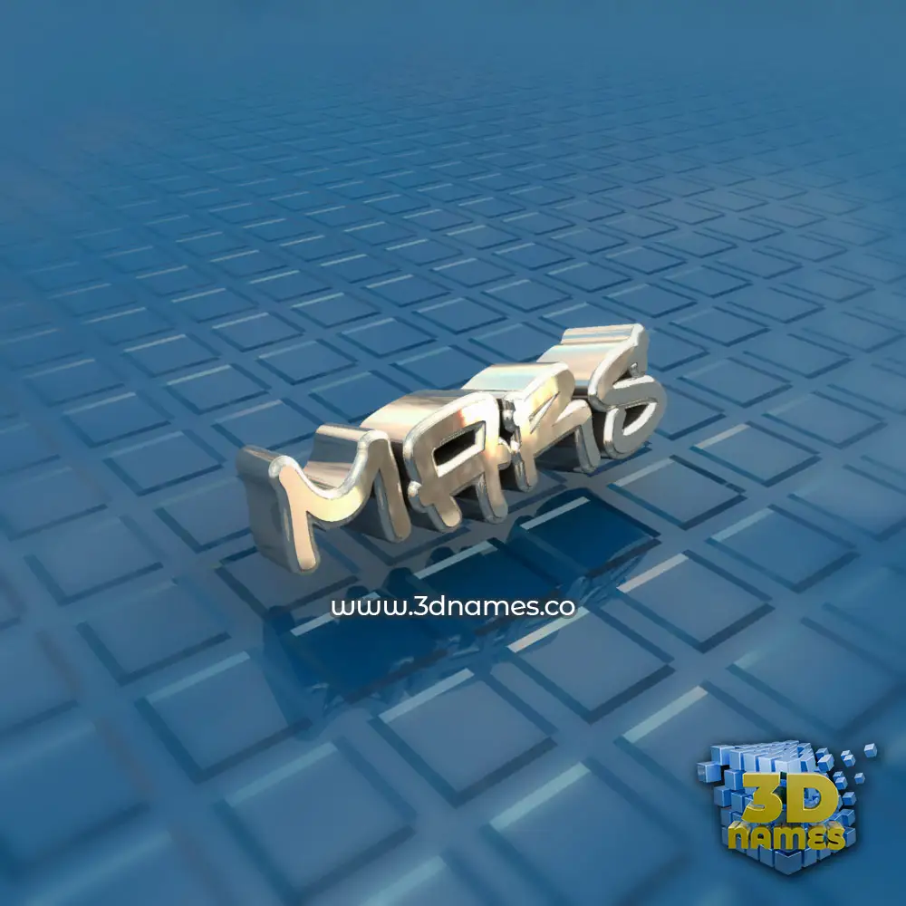 mars in Blue Bling style - 3D name wallpaper