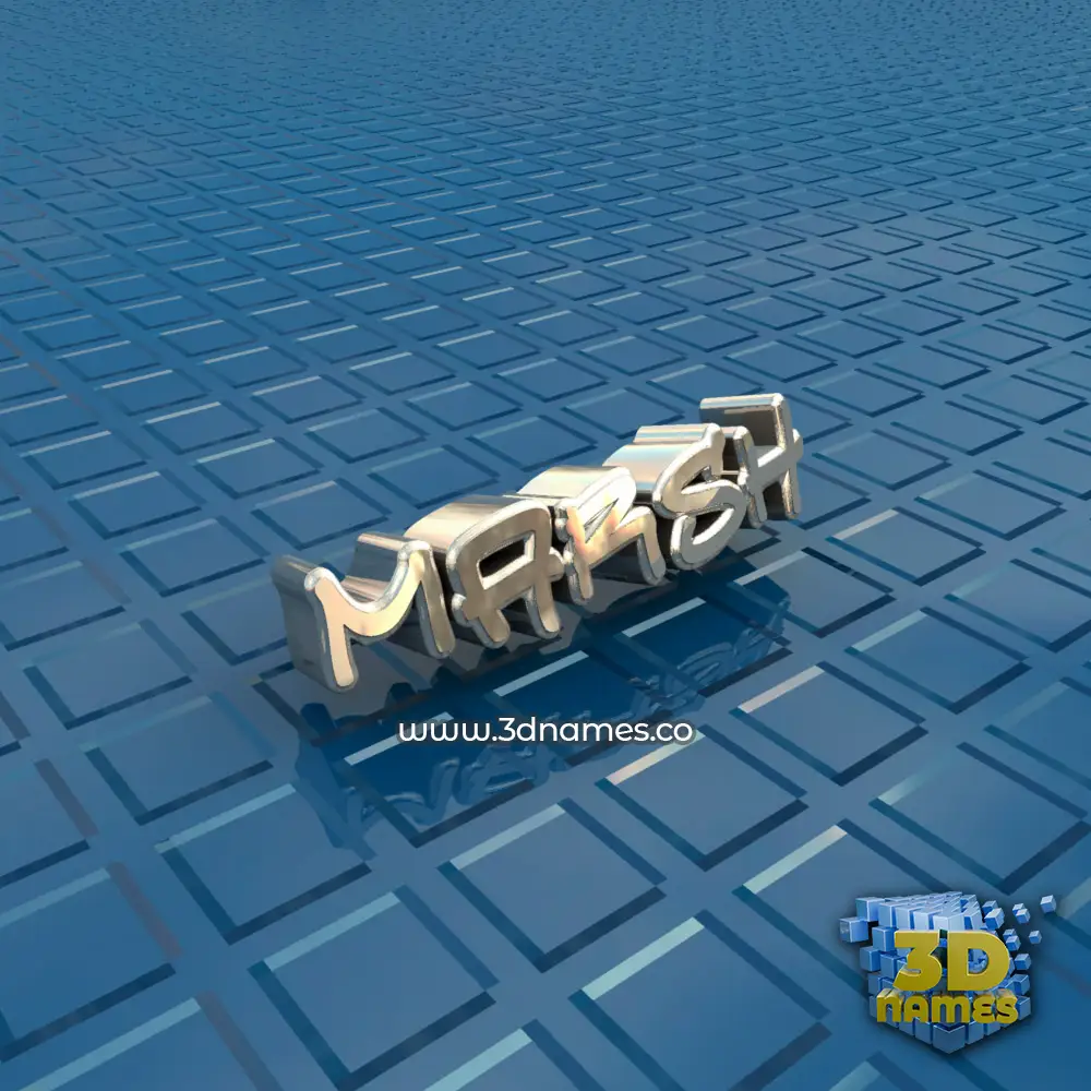 marsh in Blue Bling style - 3D name wallpaper