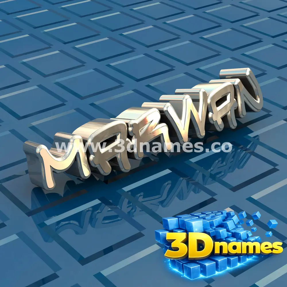 marwan in Blue Bling style - 3D name wallpaper