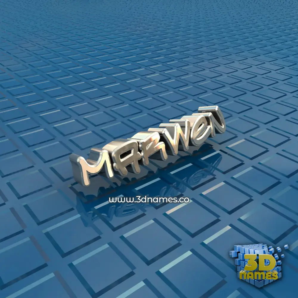 marwen in Blue Bling style - 3D name wallpaper
