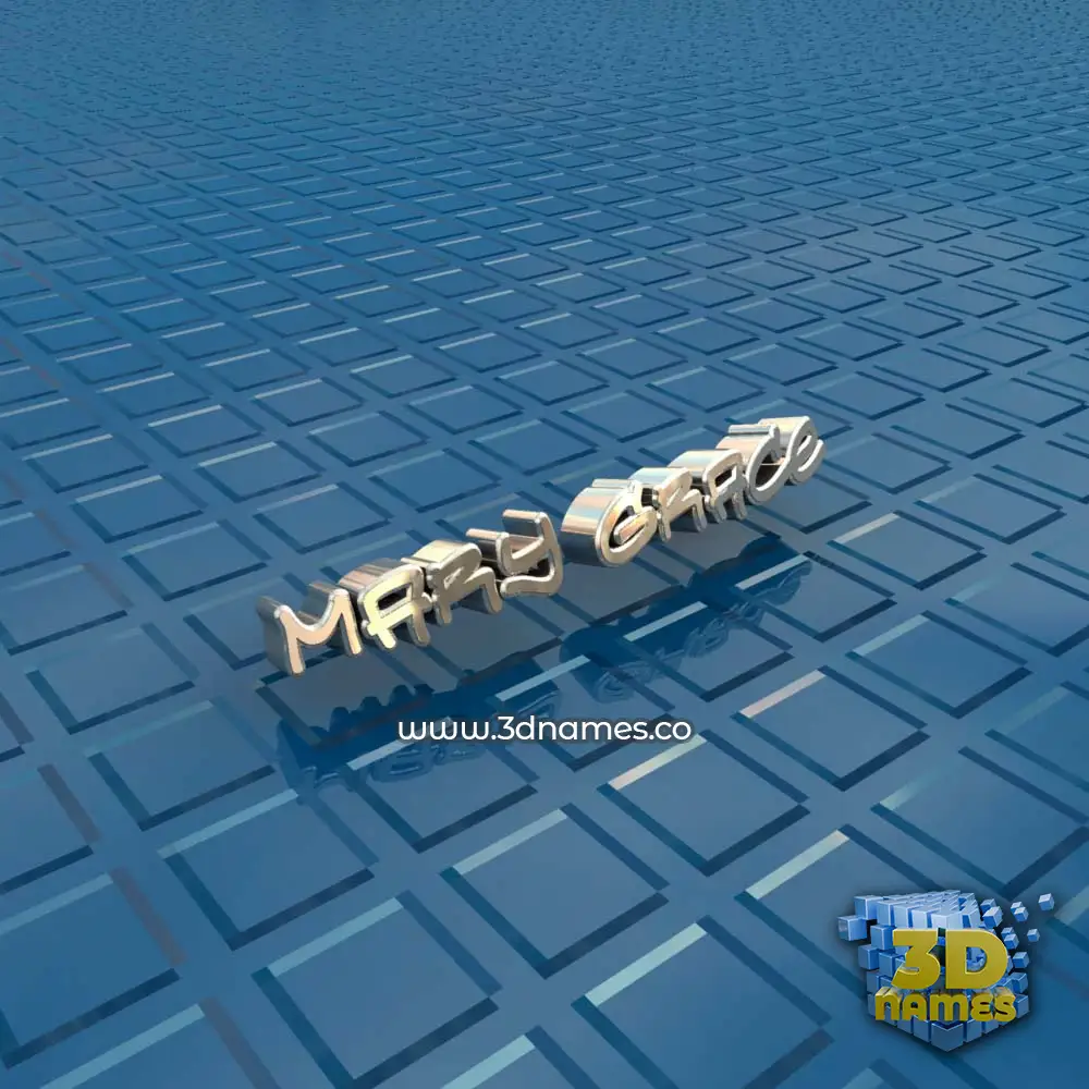 mary grace in Blue Bling style - 3D name wallpaper