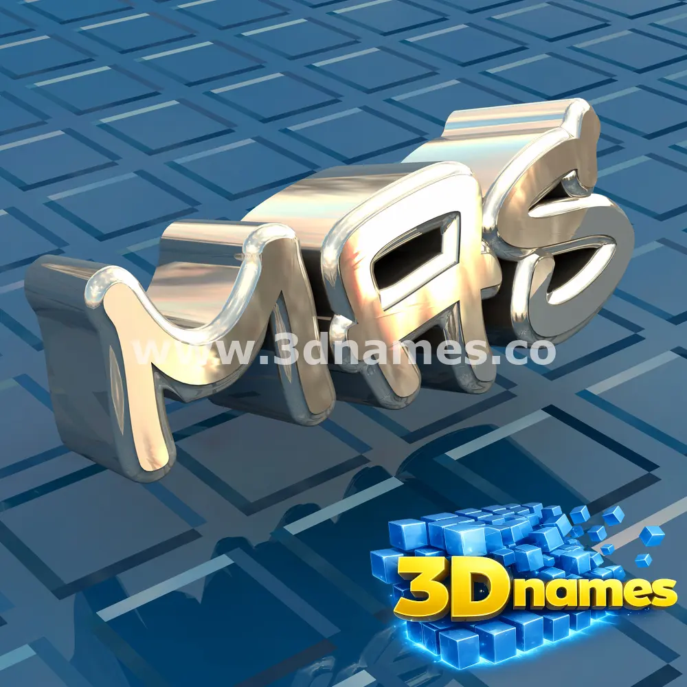 mas in Blue Bling style - 3D name wallpaper
