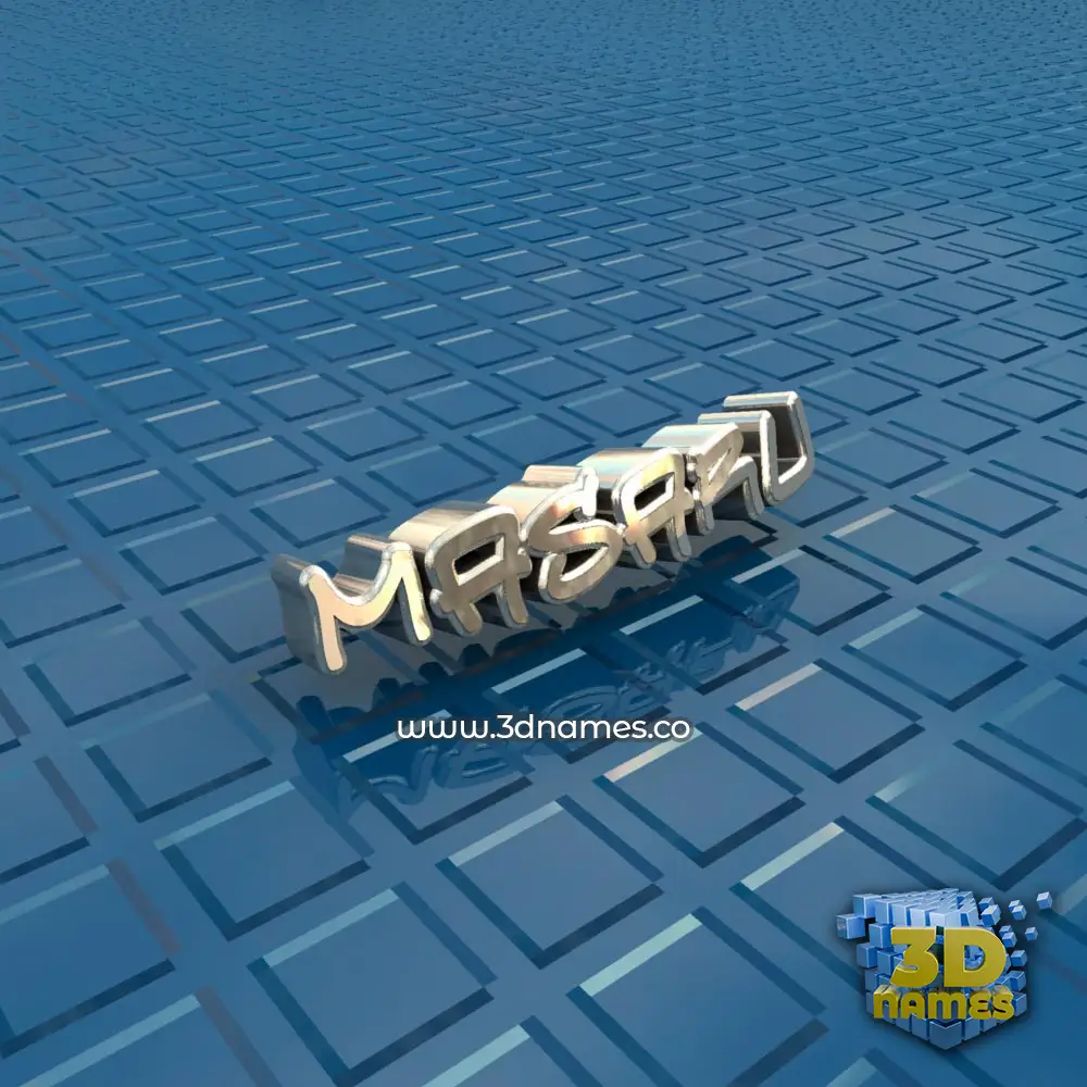 masaru in Blue Bling style - 3D name wallpaper
