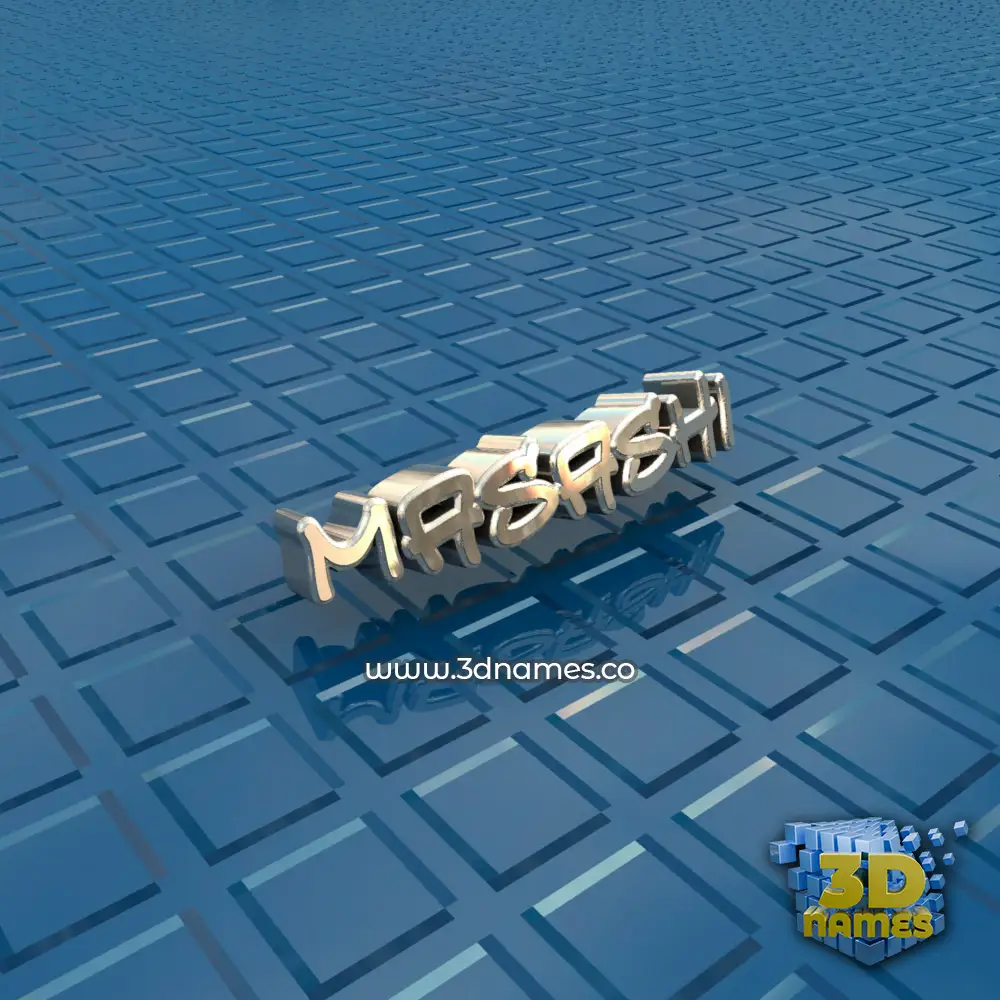 masashi in Blue Bling style - 3D name wallpaper